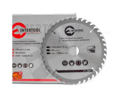 Диск пильный по дереву с твердосплавными напайками 190x30x1,5 мм, 40 зубьев INTERTOOL CT-3041-foto3