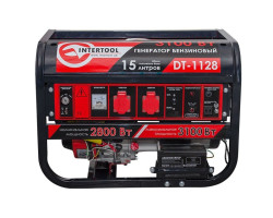 Генератор бензиновый макс мощн 3,1 кВт., ном. 2,8 кВт., 6,5 л.с., 4-х тактный, электрический и ручной пуск 51,7 кг. INTERTOOL DT-1128-foto2