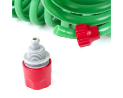 Шланг для полива спиральный 15 м с конекторами + aдаптер универсальный для конектора 1/2" с внутренней резьбой 1/2" INTERTOOL GE-4002-foto4