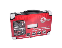 Профессиональный набор инструментов 1/4" & 1/2"; 119 ед INTERTOOL ET-7119-foto4