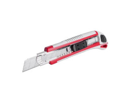 Нож с 3-мя отломными лезвиями 18 мм, металлическая направляющая, противоскользящий корпус. INTERTOOL HT-0508-foto4