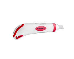 Нож с 3-мя отломными лезвиями 18 мм, металлическая направляющая, противоскользящий корпус. INTERTOOL HT-0508-foto5