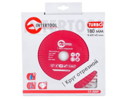Диск отрезной Turbo, алмазный 180 мм, 22-24% INTERTOOL CT-2009-foto3