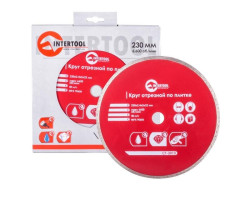 Диск отрезной алмазный со сплошной кромкой 230 мм, 22-24% INTERTOOL CT-3010-foto2