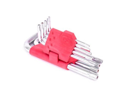 Набор Г-образных ключей TORX с отверстием 9 шт., Т10-Т50, Cr-V INTERTOOL HT-0604-foto4