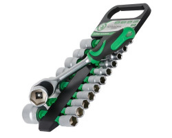 Набор торцевых головок с трещоточной рукояткой 1/2", Cr-V, 19 ед., INTERTOOL ET-6019-foto3