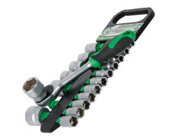 Набор торцевых головок с трещоточной рукояткой 1/2", Cr-V, 19 ед., INTERTOOL ET-6019-foto4