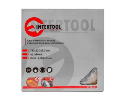 Диск пильный по дереву с твердосплавными напайками 180x22x1,5 мм; 40 зубьев INTERTOOL CT-3043-foto5