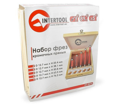 Набор фрез кромочных прямых, 5 шт. INTERTOOL HT-0076