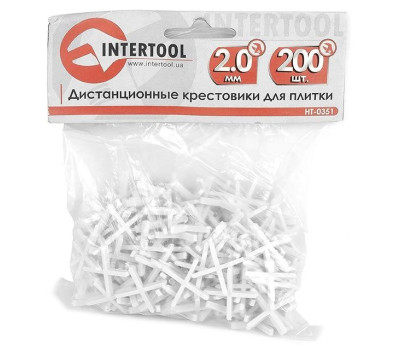 Набор дистанционных крестиков для плитки 2,0 мм / 200 шт INTERTOOL HT-0351