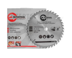 Диск пильный по дереву с твердосплавными напайками 230x22,2x1,6 мм; 40 зубьев INTERTOOL CT-3044-foto3