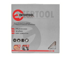 Диск пильный по дереву с твердосплавными напайками 230x22,2x1,6 мм; 40 зубьев INTERTOOL CT-3044-foto4