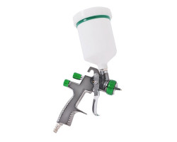 LVLP GREEN NEW Профессиональный краскораспылитель 1,3 мм, верхний пластиковый бачок 600 мл., mах 1,5 INTERTOOL PT-0132-foto2