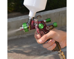 LVLP GREEN NEW Профессиональный краскораспылитель 1,3 мм, верхний пластиковый бачок 600 мл., mах 1,5 INTERTOOL PT-0132-foto5