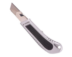 Нож с ломающимся лезвием, с металлической направляющей, противоскользящий корпус, с винтовой фиксацией лезвия INTERTOOL HT-0507-foto4