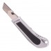 Нож с ломающимся лезвием, с металлической направляющей, противоскользящий корпус, с винтовой фиксацией лезвия INTERTOOL HT-0507