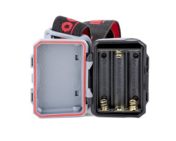 Фонарь налобный светодиодный, пылевлагозащищенный корпус, четыре режима работы, 1 Вт + 2 LED, батарейки 3 ААА. INTERTOOL LB-0302-foto6