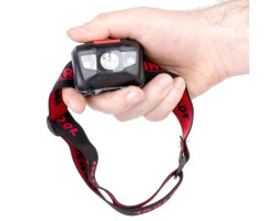 Фонарь налобный светодиодный, пылевлагозащищенный корпус, четыре режима работы, 1 Вт + 2 LED, батарейки 3 ААА. INTERTOOL LB-0302-foto10