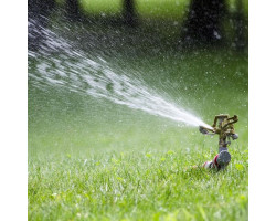 Дождеватель пульсирующий с полной/частичной зоной полива на костыле, круг/сектор полива до 12 м. Brass, Zinc all INTERTOOL GE-0052-foto3