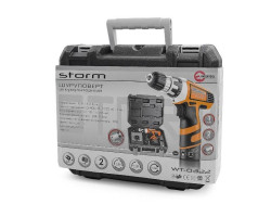 Шуруповерт STORM Li-Ion, 12 В, 2 скорости, 0-400-1200 об/мин, 2 аккумулятора, 1 час зарядки, 14.0 Нм., тормоз выбега INTERTOOL WT-0322-foto15