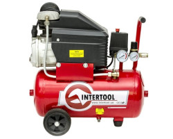 Компрессор 24 л, 2 HP, 1,5 кВт, 220 В, 8 атм, 206 л/мин INTERTOOL PT-0010