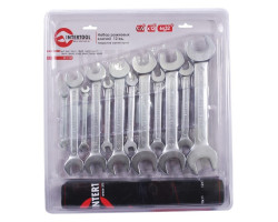 Набор рожковых ключей 12 шт. 6-32 мм Cr-V, покрытие сатин-хром; PROF DIN3113 INTERTOOL XT-1103-foto2