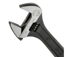 Ключ разводной 200мм, Cr-V, черный, фосфатированный, INTERTOOL XT-0058-foto4