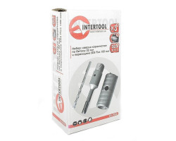 Комплект: сверло корончатое по бетону 32 мм+Переходник SDS Plus 100мм INTERTOOL SD-7032-foto7