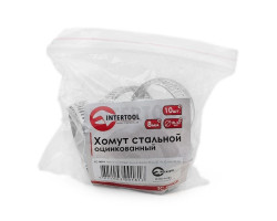 Хомут стальной оцинкованный 8 мм D 18-32 мм (упаковка 10 шт) INTERTOOL TC-0018-foto3