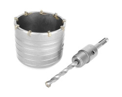 Комплект: сверло корончатое по бетону 75 мм+Переходник SDS Plus 100мм INTERTOOL SD-7075-foto4