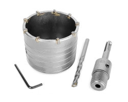 Комплект: сверло корончатое по бетону 75 мм+Переходник SDS Plus 100мм INTERTOOL SD-7075-foto5