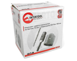 Комплект: сверло корончатое по бетону 75 мм+Переходник SDS Plus 100мм INTERTOOL SD-7075-foto7