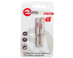 Коронка трубчатая по стеклу и керамике 8 мм (упаковка 2 шт) INTERTOOL SD-0346