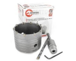 Комплект: сверло корончатое по бетону 80 мм+Переходник SDS Plus 100мм INTERTOOL SD-7080-foto5