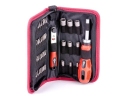 Отвертка реверсивная с комплектом насадок и трещоткой, чехол ткань 48 ед INTERTOOL VT-1048-foto3