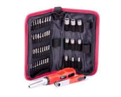 Отвертка реверсивная с комплектом насадок и трещоткой, чехол ткань 48 ед INTERTOOL VT-1048-foto5