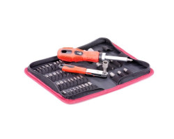 Отвертка реверсивная с комплектом насадок и трещоткой, чехол ткань 48 ед INTERTOOL VT-1048-foto7