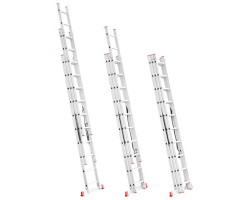 Лестница алюминиевая 3-х секционная универсальная раскладная 3x10 ступ. 6,77 м INTERTOOL LT-0310-foto3