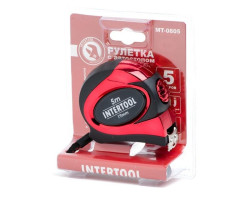 Рулетка 5 м x 19 мм с автоматической блокировкой полотна, на зацепе полотна установлены магниты INTERTOOL MT-0805-foto3