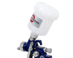 Пистолет покрасочный пневматический HVLP мини , форсунка 0,8 мм, верхняя подача, бачок 125 мл. 3,0 бар INTERTOOL PT-0101-foto8