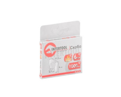 Скоба каленая 6 мм, уп. 1000 шт., ширина 11,3 мм, сечение 0,70 мм INTERTOOL RT-0126-foto3