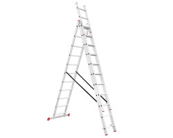 Лестница алюминиевая 3-х секционная универсальная раскладная 3x11 ступ. 7,33 м INTERTOOL LT-0311-foto2
