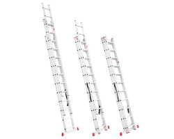 Лестница алюминиевая 3-х секционная универсальная раскладная 3x11 ступ. 7,33 м INTERTOOL LT-0311-foto3