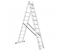 Лестница алюминиевая 3-х секционная универсальная раскладная 3x11 ступ. 7,33 м INTERTOOL LT-0311