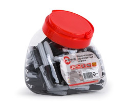 Мини-маркеры перманентные черные, L= 93мм, 80 шт/упак. INTERTOOL KT-5010-foto2