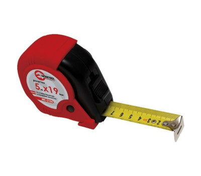Рулетка с металлическим полотном 5 м x 19 мм, три стопора полотна INTERTOOL MT-0105