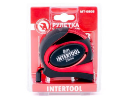 Рулетка 8 м x 25 мм с автоматической блокировкой полотна, на зацепе полотна установлены магниты INTERTOOL MT-0808-foto4