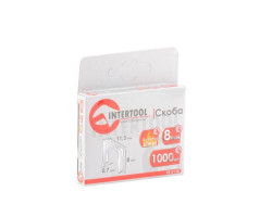 Скоба каленая 8 мм, уп. 1000 шт., ширина 11,3 мм, сечение 0,70 мм INTERTOOL RT-0128-foto2