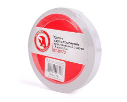 Скотч двухсторонний 19 мм*5 м на вспененной основе INTERTOOL KT-0972-foto3