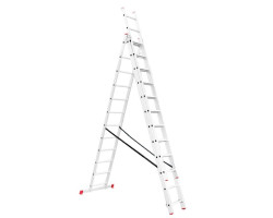 Лестница алюминиевая 3-х секционная универсальная раскладная 3x12 ступ. 7,89 м INTERTOOL LT-0312-foto2